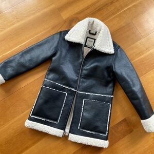 Abercrombie & Fitch Cream Shearling Jacket Small